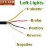 ETUKER 2x Trailer Light Round Rear 12V24V 4Functions Brake/Tail/Direction Indicator/Reverse Light Led Waterproof E-approved