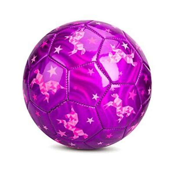 Kids Soccer Ball with Pump, Unicorn Purple Pink Soccer Balls for Size 3 purple