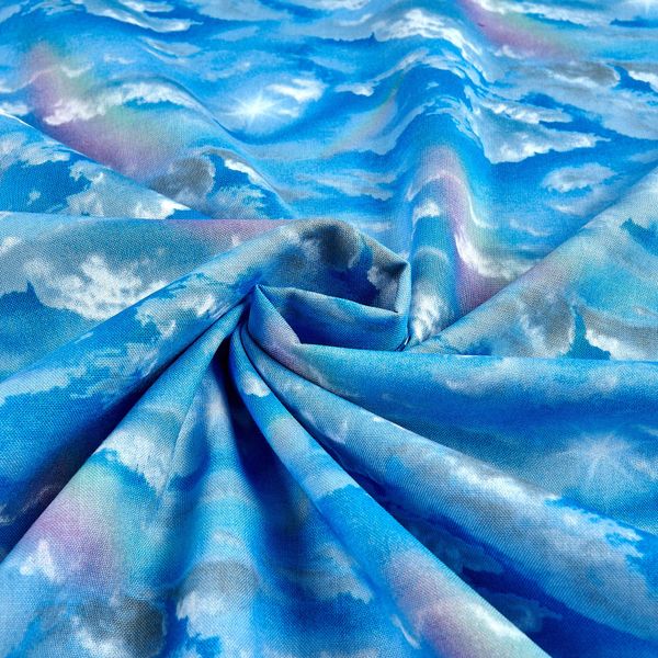 Elizabeth Studios Landscape Medley Rainbow Sky, Fabric by the Yard