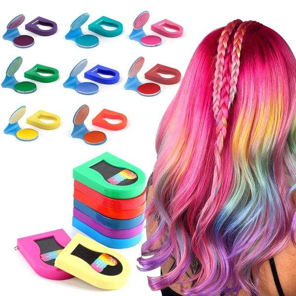 XdealCozyxc 8PCS Hair Chalk for Kids, Washable Coloured Hair Chalks Dye, for Halloween Birthday Party DIY Children'S Day(8 Colors)