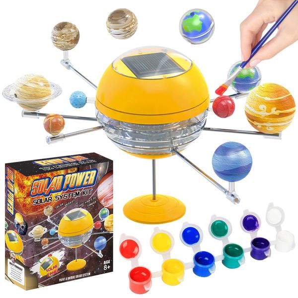 STEM Education Solar Power Solar System Kit Toys for Boys Age 8-12, DIY Educational Toy Science Kits for Kids, Building Experiment Planet Models, Birthday Gifts for 8 9 10 11 12 Years Old Girls Teens