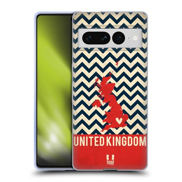 Head Case Designs Uk Printed Country Maps Soft Gel Case Compatible With Google Pixel 7 Pro