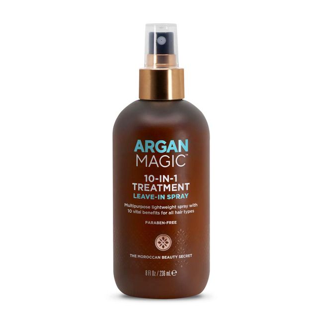 Argan Magic 10 in 1 Hair Treatment & Stylizing Spray – Multipurpose Leave in Spray for all Hair Types | Made in USA | Paraben Free | Cruelty Free (8 oz)