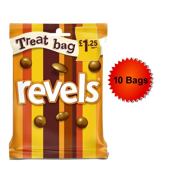 Revels Milk Chocolate With Raisins, Coffee Or Orange Treat Bag 71g £1.25 PMP (10 Bags (Half Box))