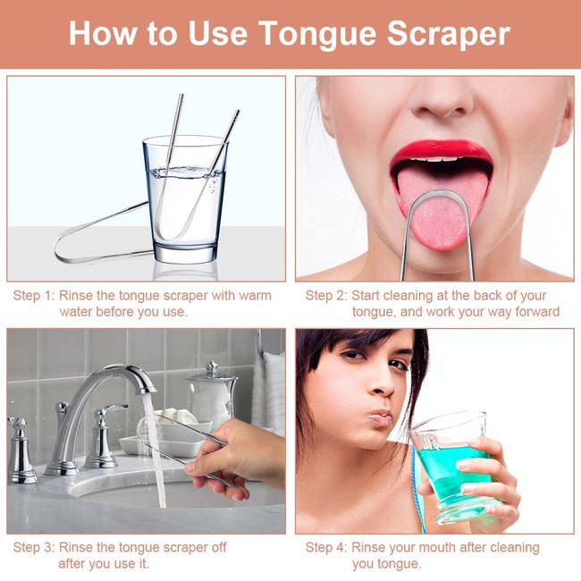Tongue Scraper Cleaner 100% BPA Free Tongue Scrapers with Travel Handy Case  for Adults, Kids, Healthy Oral Care, Easy to Use, Help Fight Bad Breath (4