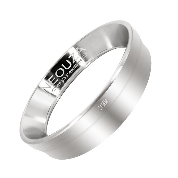 NEOUZA Espresso Dosiertrichter Ring Edelstahl kompatibel mit Kaffeemaschine Siebträger zum Stopfen (51mm)