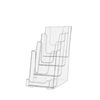 4" 4-Tier Tri-Fold Brochure Material Display Holder with attached Card Holder