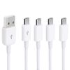 Halokny 4 in 1 Charging Cable - USB 2.0 to Four Micro USB Adapter Cable Data Sync Split Charging Cord (White, 1.6Ft/50cm)