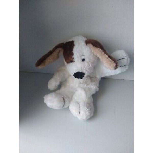 Ganz Heritage Collection Quincy Hand  Puppet Dog White  Brown 2001 Approx 10"