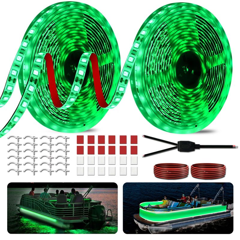 JUIOHAKY 40ft Boat LED Strip Lights 12V Waterproof, Marine LED Strip ...