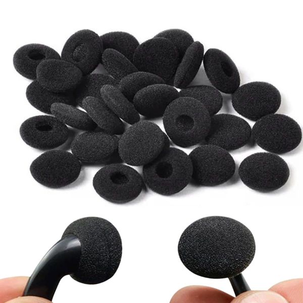 Samcos Ear Cushions Replacement Earpads 70 Pcs High Elasticity Light Soft Sponge Ear Pads Earphone Cover for MP3 Earphones Black 18mm