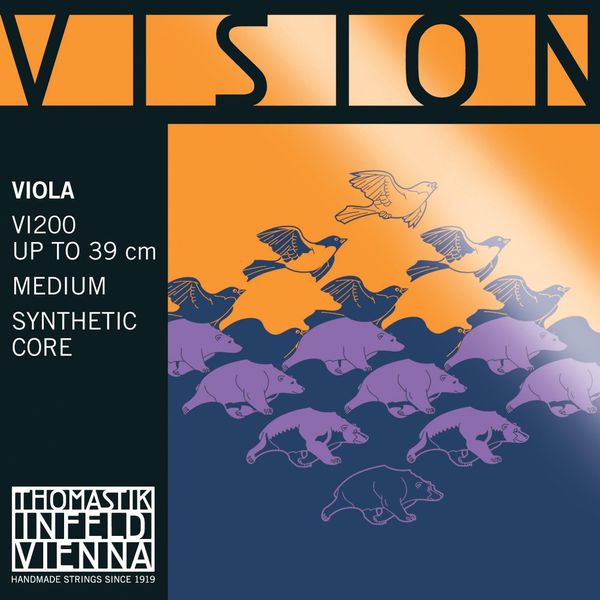 Thomastik Einzelsaite für Viola 4/4 Vision - D-Saite Synthetikkern, Silber umsponnen, mittel