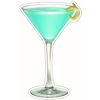 Blue Martini Cocktail with A Lemon Twist