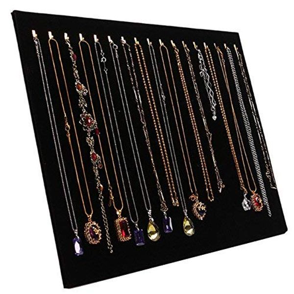 Tinsow 14.7"x12" 17 Hook Necklace Jewelry Tray/Display Organizer/Pad/Showcase/Display case