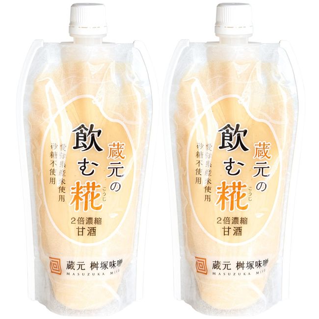 Masuzuka Miso, Amazake, Rice Koji, Additive-free, Sugar-free, Comes in Pouch with Cap, 2x Concentrated, 10.6 oz (300 g) (2 Bottles)