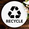 Text Stencil - Clean Stencil, Recycle Symbol Art