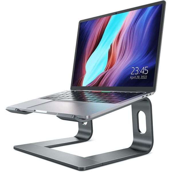 NULAXY Laptop Stand for Desk, Detachable Aluminum Laptop Riser for Desk, Ergonomic Laptop Holder Computer Stand Compatible with MacBook Air Pro, Dell XPS, HP, Lenovo More 10-16” Laptops (Grey)