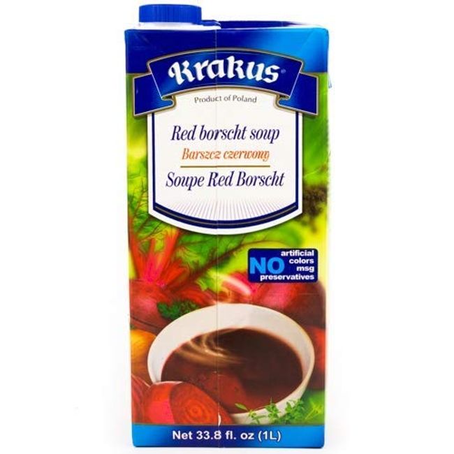 KRAKUS RED BORSHT (tetra pak) 33.81 fl oz x 2 pack / ZUPA BARSZCZ CZERWONY (karton) 1l x 2 pack.