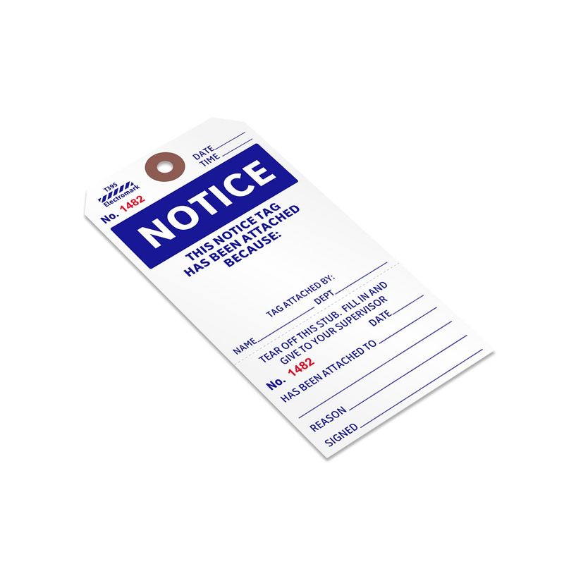 SmartSign 100-Pack Notice 2-Part Tear-Off Tags with Reinforced Fiber ...