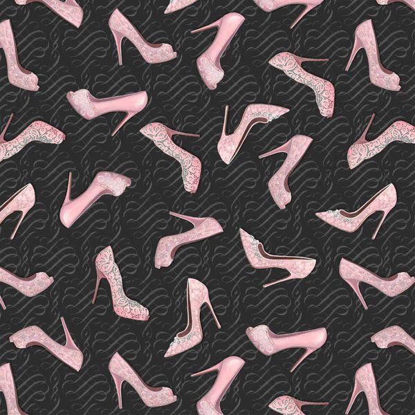 David Textiles Shoe Dance W/Glitter Black Fabric Fabric by the Yard
