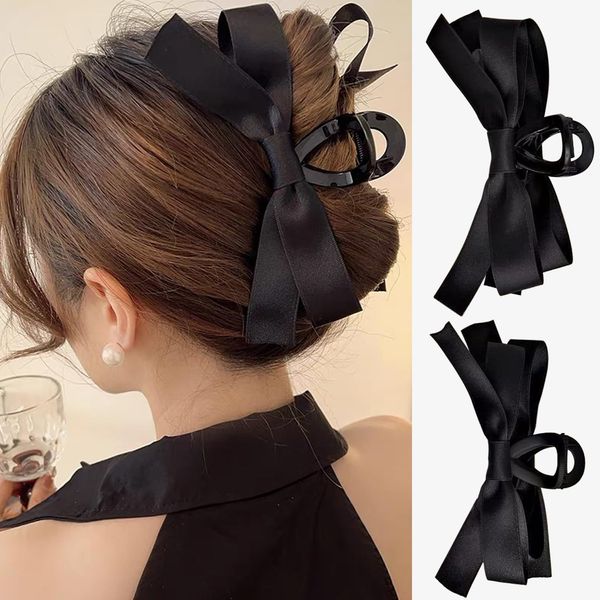 FDBJulyy Bow Hair Clips - Nonslip Claw Clips for Thick & Thin Hair, Big Bows for Women and Girls