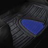 4pcs Tall Channel Rubber Floor Mats Blue Black