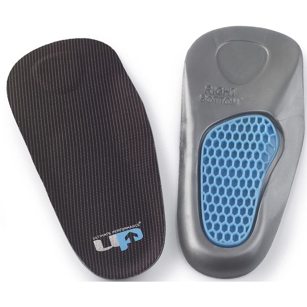 Ultimate Performance Ultimate Gel Heel and Arch Support 3/4 Insole, Small/Medium, Black/Blue