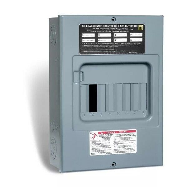 Square D 100 Amp Sub Panel Loadcentre with 8 spaces, 15 Circuits Maximum