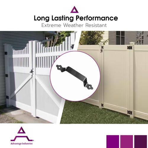 ADVANTAGE INDUSTRIES 7" Stainless Steel Gate Handle | Fits All Types of Fences | Powder-Coated Paint | Industrial Handle | White (AD1005-SSW)
