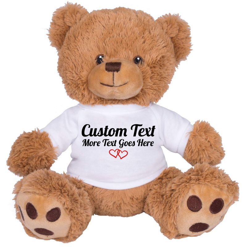 TeesAndTankYou Custom Teddy Bear 8 Inch with Custom Text, Personalized ...
