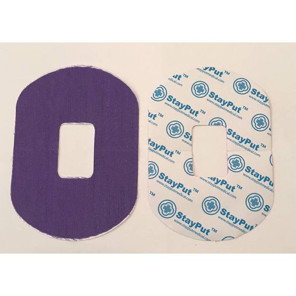Medical Adhesive Patch Purple - 1.5" x 1" Hole, 30 Pack