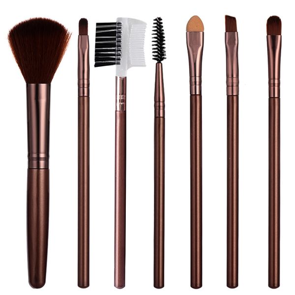 TouGod 7PCS Set di pennelli professionali per trucco volto ombretti e Eyeliner Powder liquido Makeup Brushes Cosmetics-Pennello da sfumatura