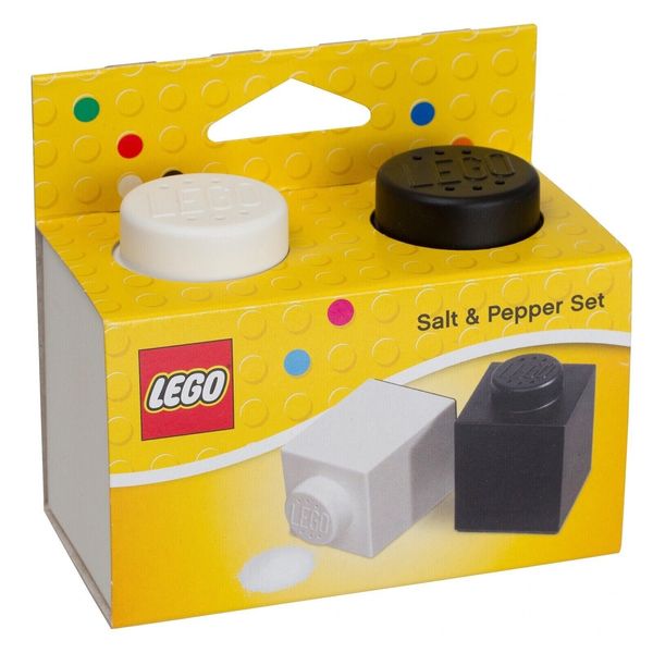 Lego 850705 Salt & Pepper Shaker Set 3" Black and White New Sealed Safe Ship