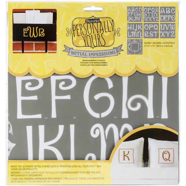 Deco Art Initial Impressions Stencil x inch, Quirky, 12" by 12"