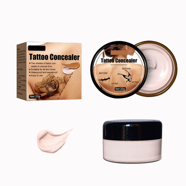 Tattoo Cover Up, Invisible Waterproof Concealer,Long Lasting Professional Skin Makeup Concealer Kit for Body Leg Tattoo, Light Color