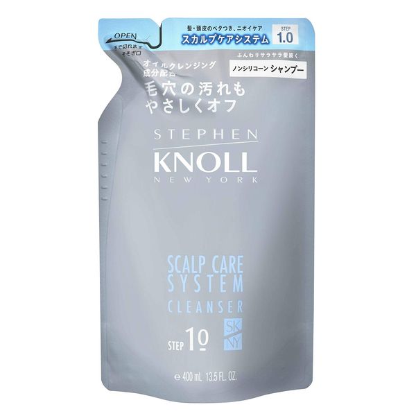 STEPHEN KNOLL Scalp Care System Cleanser Shampoo, Colorless, Refill, 13.5 fl oz (400 ml) (x 1)