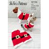 Knitting Pattern for Santa Dog Coat Sweater, Aran Yarn, 4 Sizes, KP706