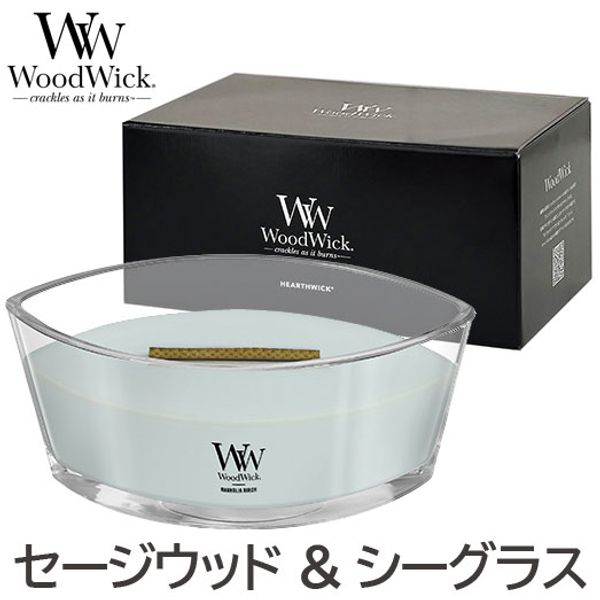 (Domestic authorized dealer)<br> WoodWick Aroma Candle Hearthwick (Sagewood &amp; Seagrass)<br> ☆Special gift box included☆<br> WW944-05-110 Herthwick<br><br> Premium Crackling Sea Salt Rosemary Fragrance Interior Bonfire Candle Woodwick