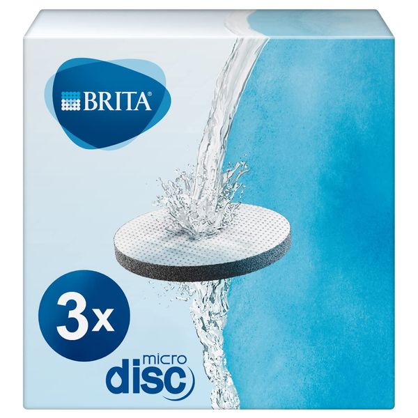 BRITA MicroDisc replacement filter discs for Fill&Go and Filter Bottles, reduce chlorine, microparticles and other impurities - 3 pack