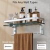 Danpoo Bathroom Wall Shelf, Tempered Glass Bathroom Shelf(Matte Silver)