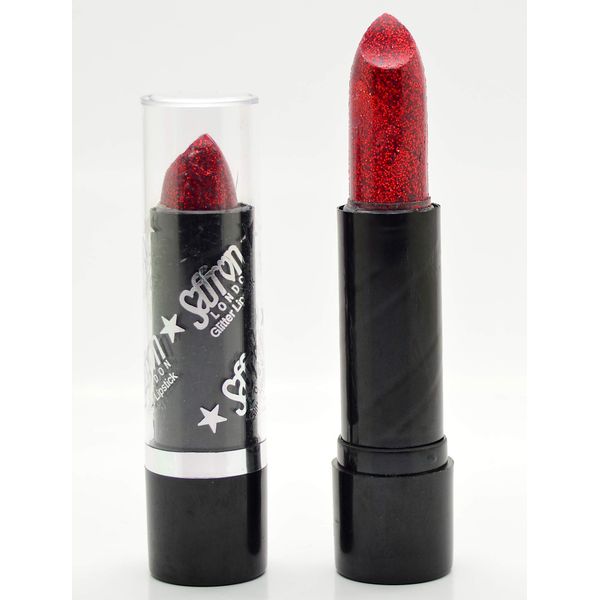 Saffron - Glitter Lipstick #408 (Colour 102 Glitter Red)