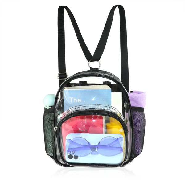 Higuyst Clear Mini Backpack Stadium Approved, Small Clear Backpack for Women, Festival Sports Events Security Travel Waterproof Clear Bags