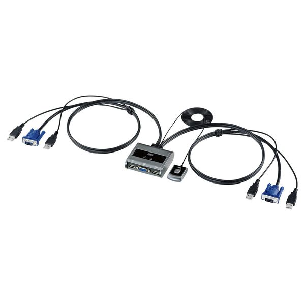 Sanwa Supply SW-KVM2UUSN2 PC Switcher (No Emulation, With Hand Switch), Black