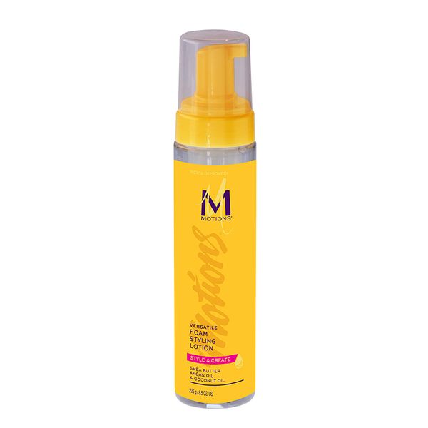 Motions Style and Create Versatile Foam Styling Lotion - For Use on All Hair Types, Lightweight Formula, Contains Shea Butter, Argan Oil, & Coconut Oil, 8.5 oz