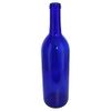 North Mountain Supply - W5A-RWB 750ml Red White & Blue Assortment Glass Bordeaux Wine Bottle Flat-Bottomed Cork Finish - Case of 12