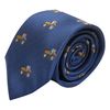 King & Priory Navy Blue Herringbone Embroidered Tractor Tie