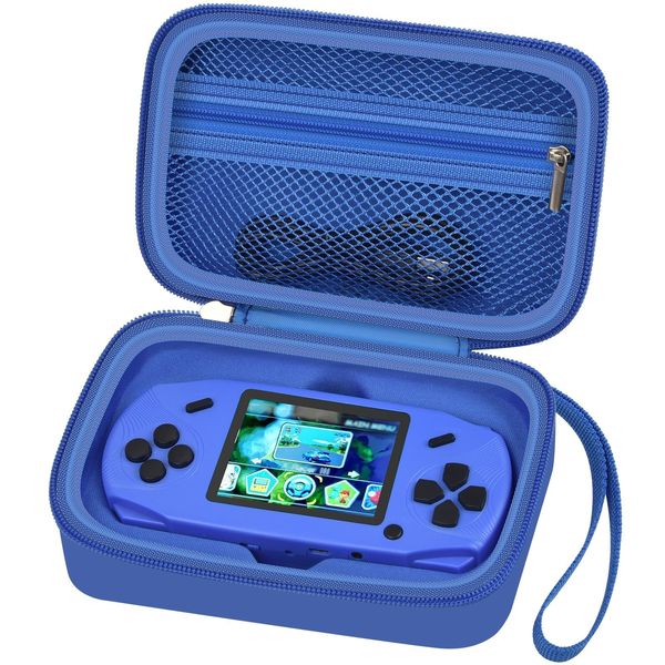 Travel Carrying Case Compatible with Beijue 16 Bit Handheld Games, Kids Video Games Storage Holder, Portable Electronic Game Player Organizer with Mesh Pocket for Console Accessories - Box Only