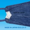 [Biho Mask, Made in Japan, Perfect for Elementary School Children and Petite People, Create 3D Space for Your Mouth, Easy to Breathe; Latest 3D Mask to Prevent Friction with Your Skin; Cool Jeans Navy] 3D 3D Light Navy Gentle Mask, Junior Size, 5 Pieces, 