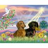 CafePress Cloud Angel Doxies Oval Car Bumper Sticker
