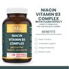 Niacin Vitamin B3 Complex, with Flush Effect, 120 Premium Capsules, Cognitive Function, Potent Dose, Made in The UK